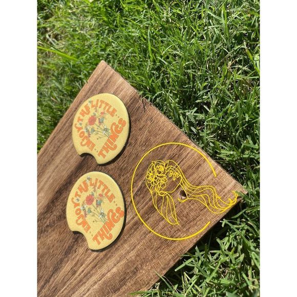 Enjoy The Little Things 2 Pack Handmade Car Coasters - Picture 5 of 10